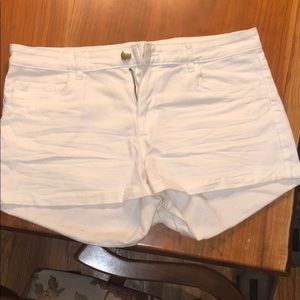 White jean shorts